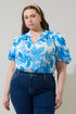 Darien Floral Gretna Ruffle Blouse Curve